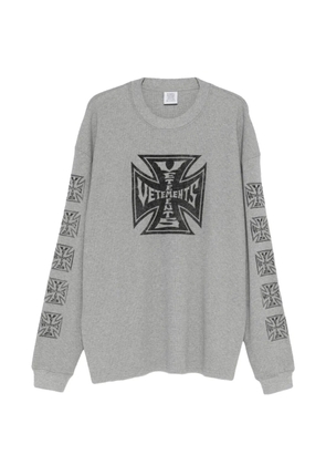 VETEMENTS Biker Cross-print T-shirt - Grey