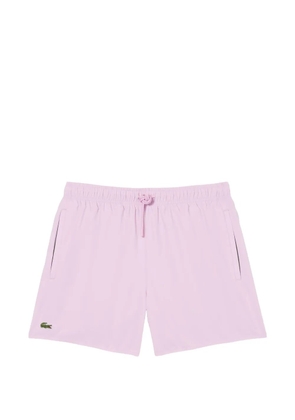 Lacoste logo-patch drawstring swim shorts - Pink