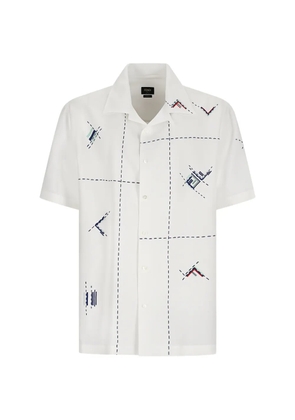 FENDI embroidered linen shirt - White