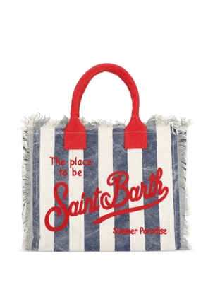 MC2 Saint Barth Vanity striped fringed tote bag - Blue
