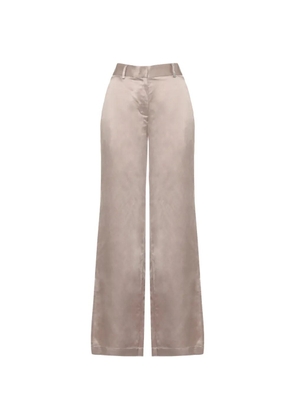 PANICALE satin-finish wide-leg trousers - Neutrals