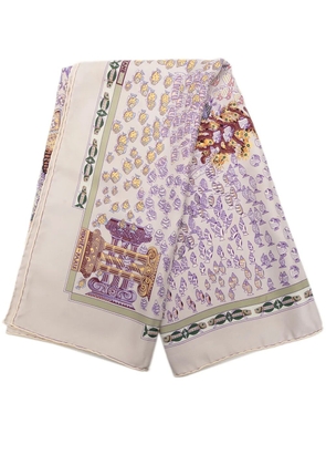 Hermès Pre-Owned 2000-2026 Rencontre Oceane Silk Scarf 90 scarves - Brown