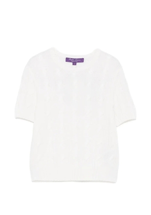Ralph Lauren Collection cable-knit short-sleeve T-shirt - Neutrals