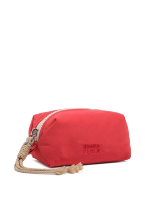 Bimba y Lola small embroidered-logo rope-puller make-up bag