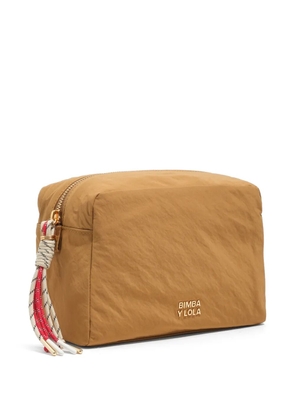 Bimba y Lola large rope-puller logo-plaque make-up bag - Neutrals