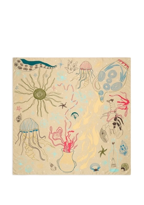 Bimba y Lola marine-print square scarf - Neutrals
