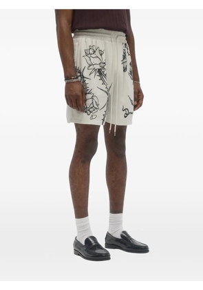 DOMREBEL graphic-print drawstring shorts - Neutrals