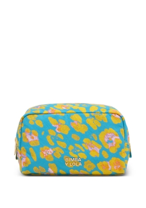 Bimba y Lola leopard-print make-up bag - Blue