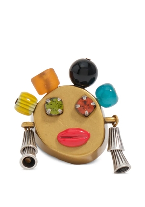 Bimba y Lola bead-embellished face ring - Gold