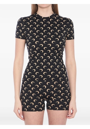 Marine Serre Moon-print short-sleeve top - Black