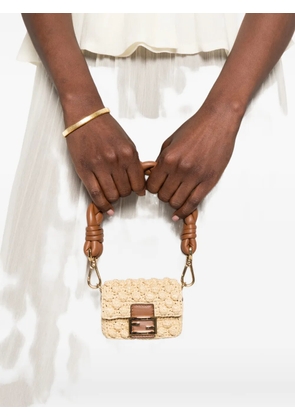 FENDI Nano Baguette raffia mini bag - Neutrals