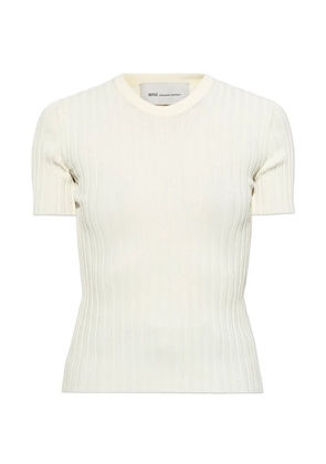AMI Paris ribbed-knit T-shirt - Neutrals