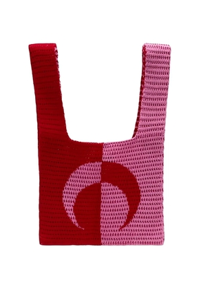 Marine Serre crochet crescent moon shoulder bag - Red