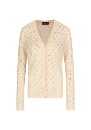Gucci GG crystal-embellished cardigan - Neutrals