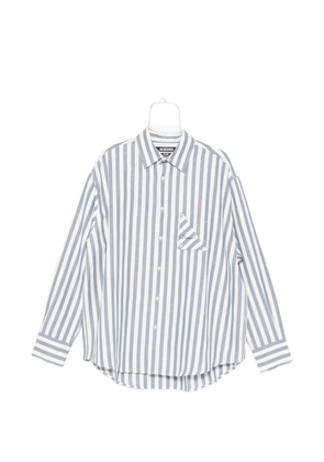 Jacquemus La Chemise Voilier vertical-stripe logo-embroidered shirt - Blue