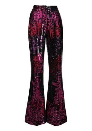 Elie Saab sequin-embellished flared trousers - Black