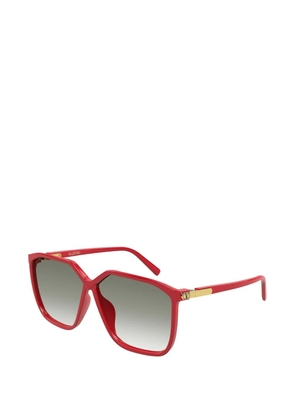 VALENTINO GARAVANI EYEWEAR geometric-frame sunglasses - Red