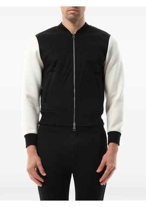 Neil Barrett Fair Isle-lightning zip-up hoodie - Black