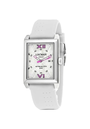 Locman Italy Stealth R rectangle-frame 44mm watch - White