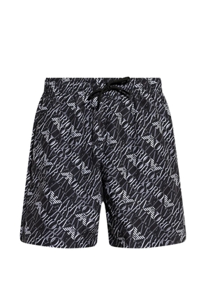 Emporio Armani logo-print drawstring swim shorts - Black