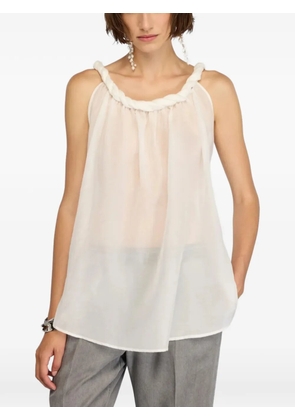Semicouture Paulene twisted-neckline sleeveless top - White