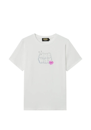 Mini Cream graphic-print T-shirt - White