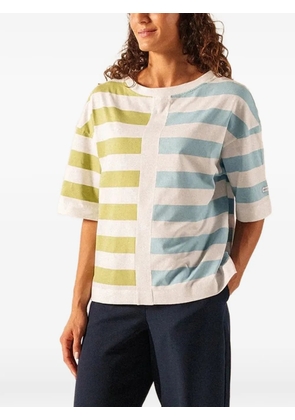 Saint James Estelle striped panelled t-shirt - White