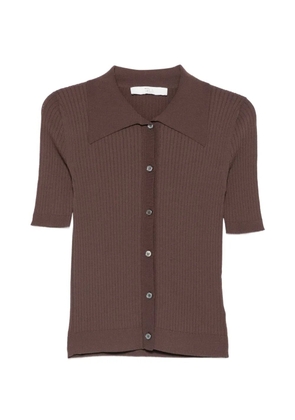 Tela ribbed-knit short-sleeve cardigan - Brown