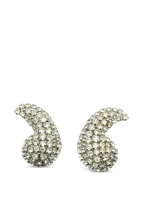 Christian Dior Pre-Owned 1974 crystal wing earrings - Silver