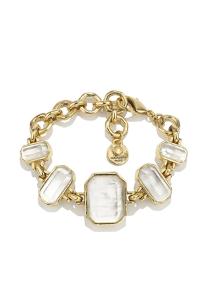 Goossens 24kt gold plated stone chain bracelet