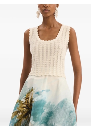 Oscar de la Renta pointelle weave tank - Neutrals