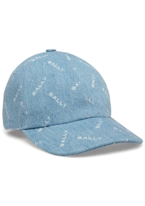 Bally logo-print denim cap - Blue