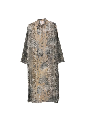 Antonio Marras floral-print striped maxi dress - Brown