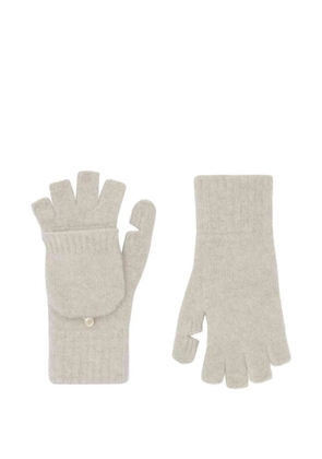 LINNEA LUND button knitted mittens - Neutrals