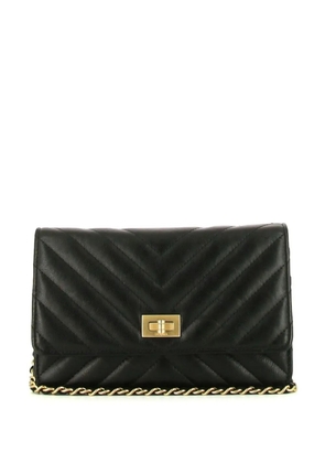 CHANEL Pre-Owned 2021 V-Stitch wallet on chain - Black