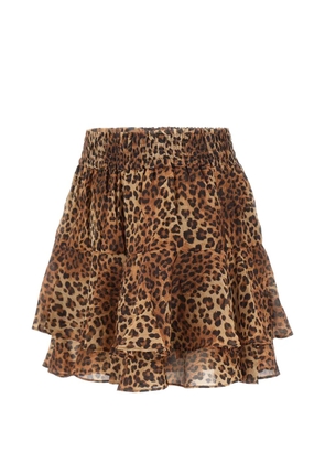 MC2 Saint Barth Eivissa animal-print tiered mini skirt - Neutrals