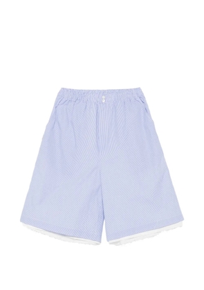 Paura striped raw-cut shorts - Blue