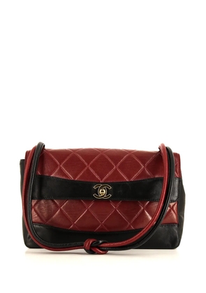 CHANEL Pre-Owned two-tone diamond-quilted shoulder bag - Red