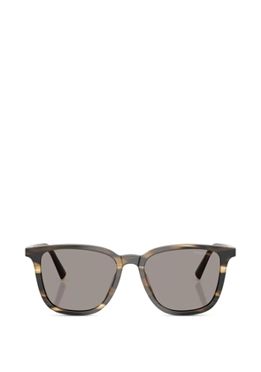 Miu Miu Eyewear striped rectangle-frame sunglasses - Brown