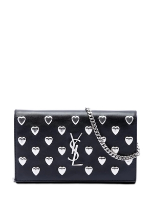 Saint Laurent Pre-Owned 2016 Medium Calfskin Monogram Heart Studded Kate crossbody bag - Black