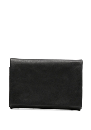 Ma+ cross-motif leather wallet - Black