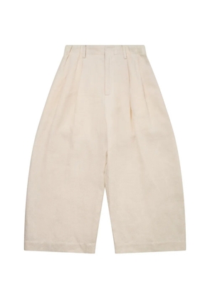 Renli Su pleated cropped trousers - Neutrals