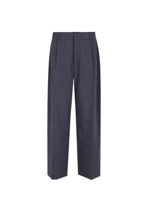 THESTROY pleated wide-leg trousers - Blue