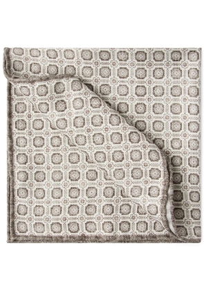 Brunello Cucinelli printed silk pocket square - Brown