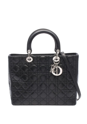 Christian Dior Pre-Owned 2010-2026 Large Lambskin Cannage Lady Dior satchel - Black