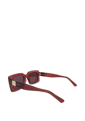 MCM logo-plaque rectangle-frame sunglasses - Red