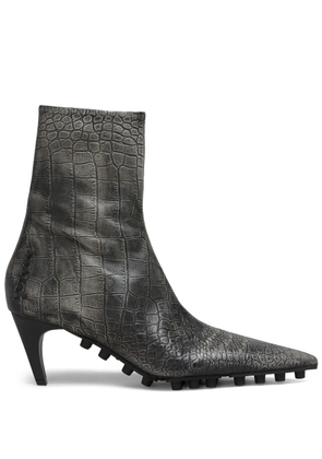 Marni Spike crocodile-effect leather boots - Black