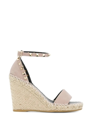Valentino Garavani Double Rockstud wedge espadrilles - Neutrals