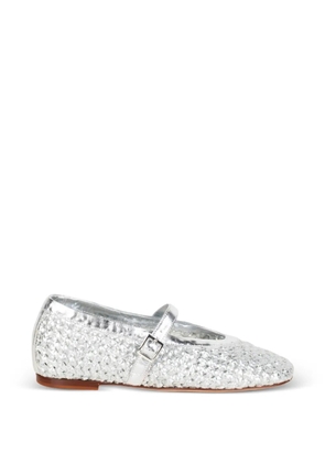 lorena paggi woven metallic-finish flat pumps - Silver