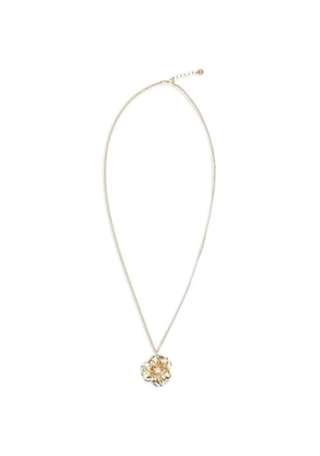 Miu Miu flower-pendant cable-chain necklace - Gold